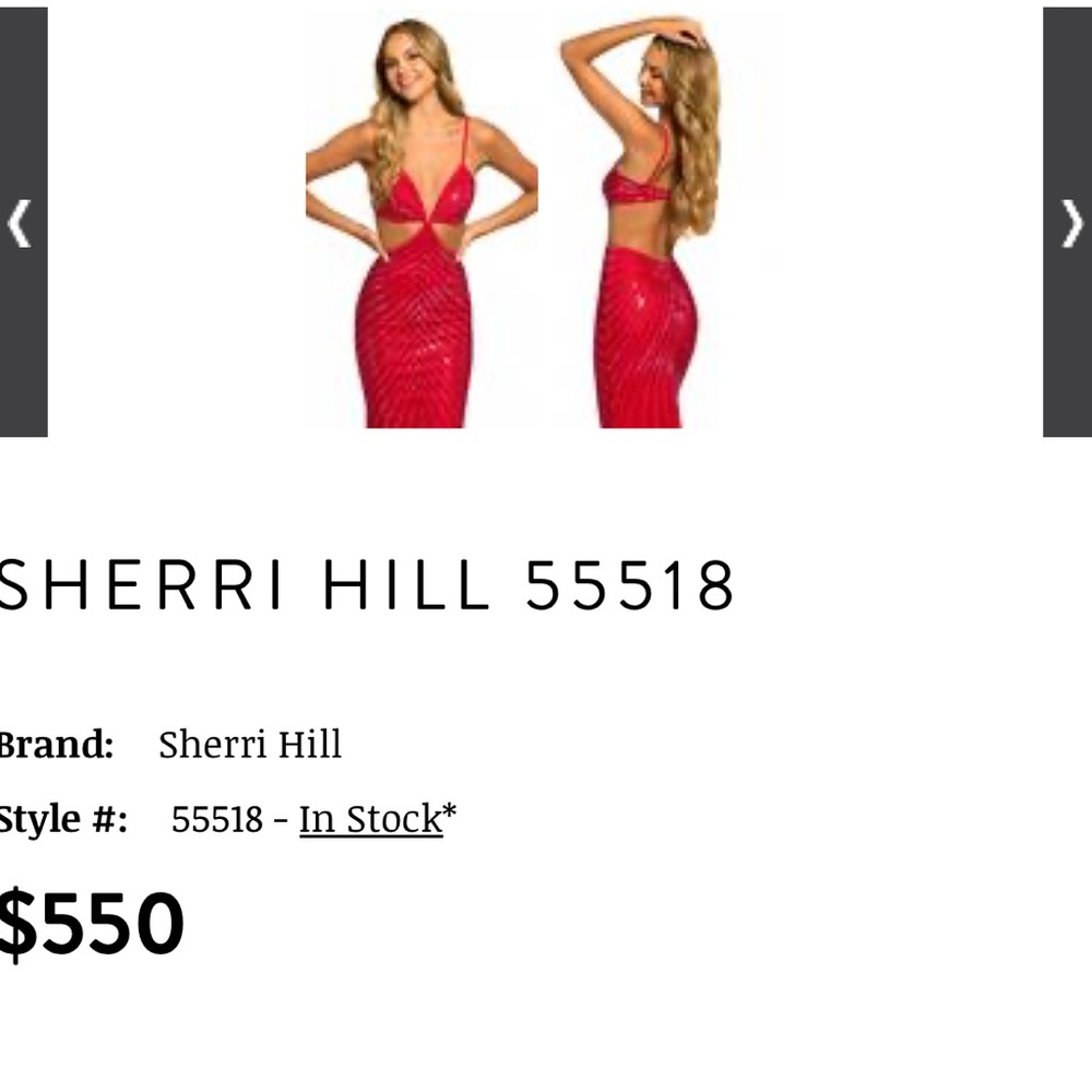 Sherri Hill Red Ruched Sweetheart Gown - Picture 7 of 7